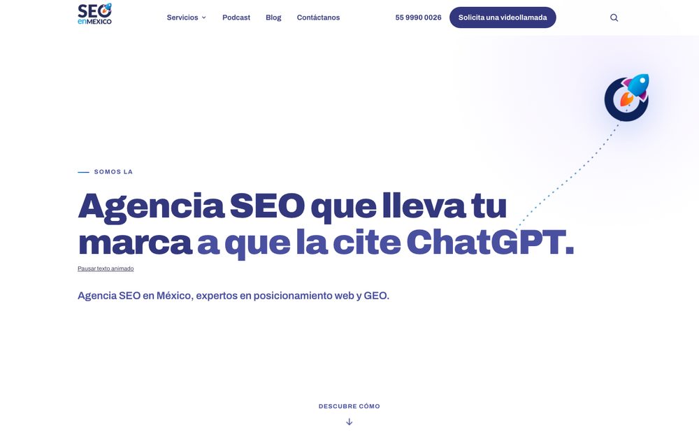 Captura de la web de SEO en México, agencia SEO en México
