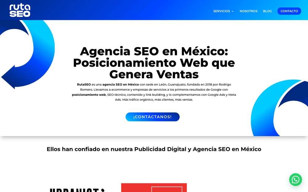 Captura de la web de Ruta SEO, agencia SEO en México