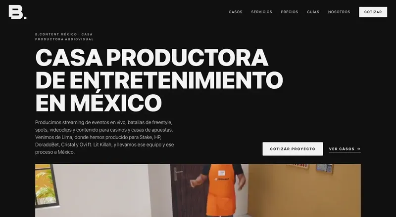 Captura de la web de B.CONTENT México