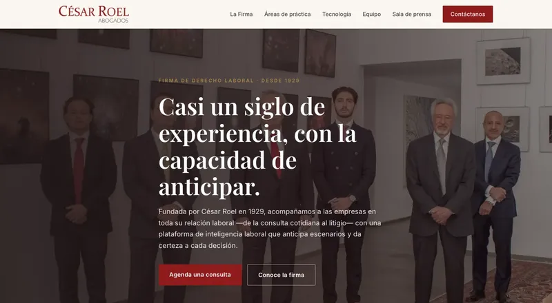 Captura de la web de César Roel Abogados