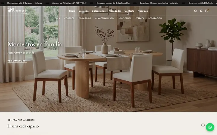 Captura de la web de Formas Home