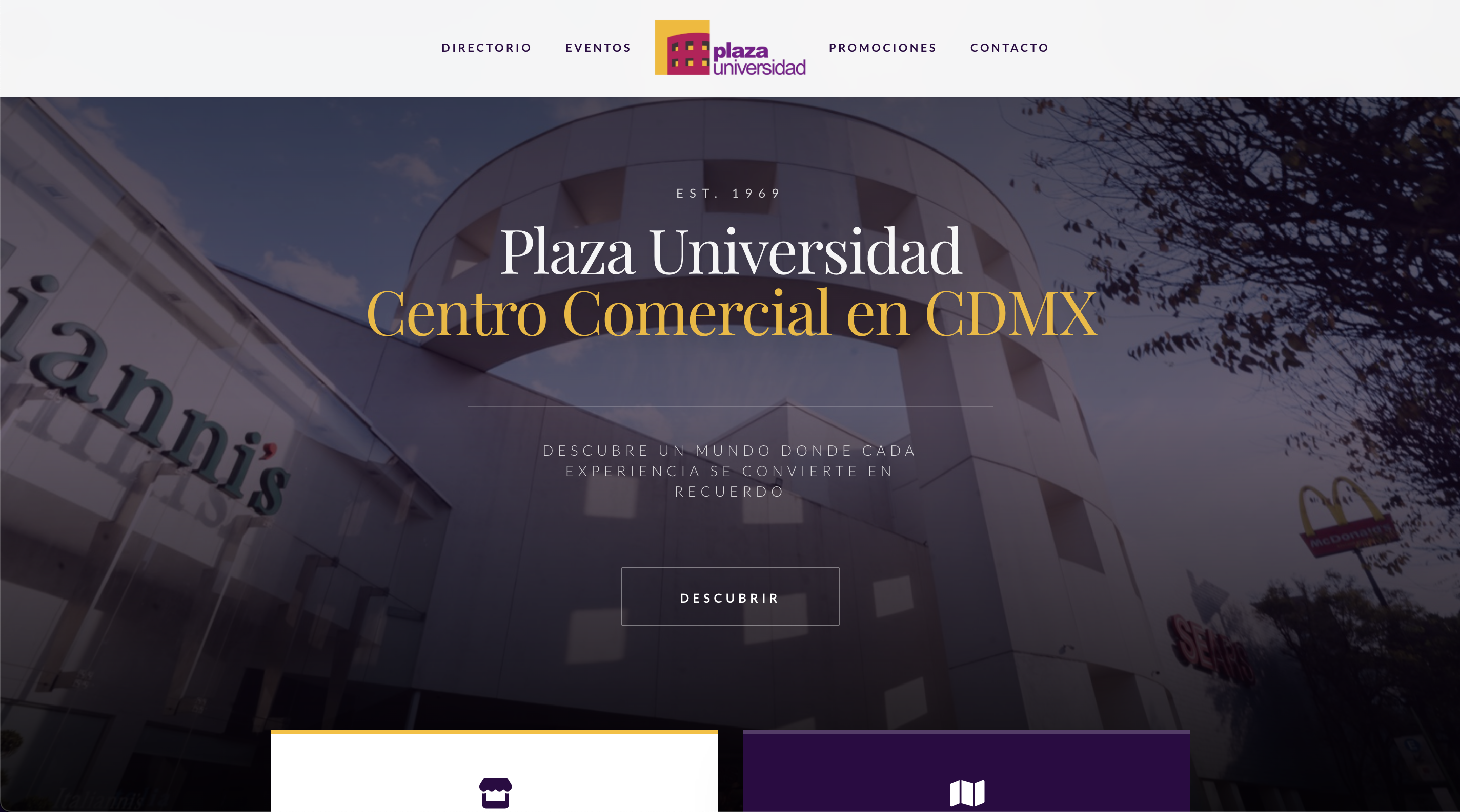 Plaza Universidad — sitio web para centro comercial del Grupo Carso