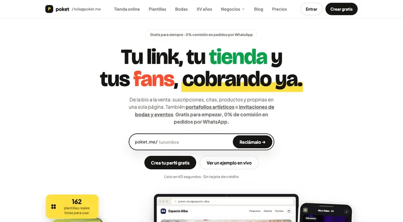 Captura de la web de Poket