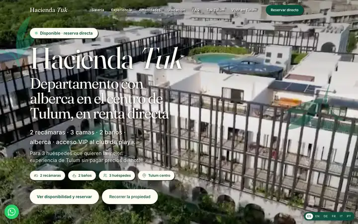 Captura de la web de Hacienda Tuk